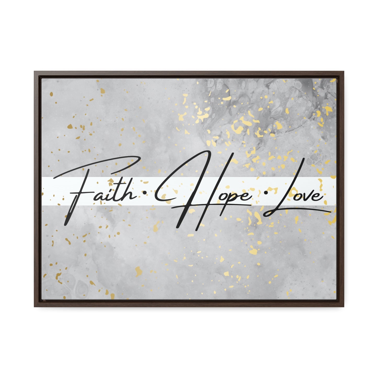 Christian Wall Art: Faith Love Hope (Floating Frame)