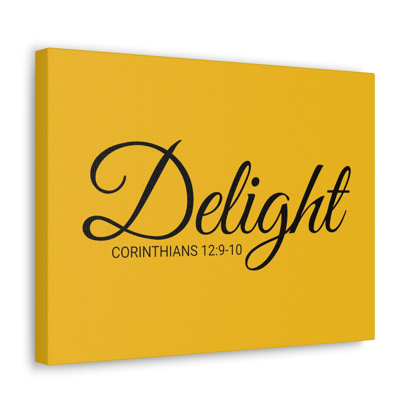 Christian Wall Art "Delight" Verse Corinthians 12:9-10 - Ready to Hang Unframed