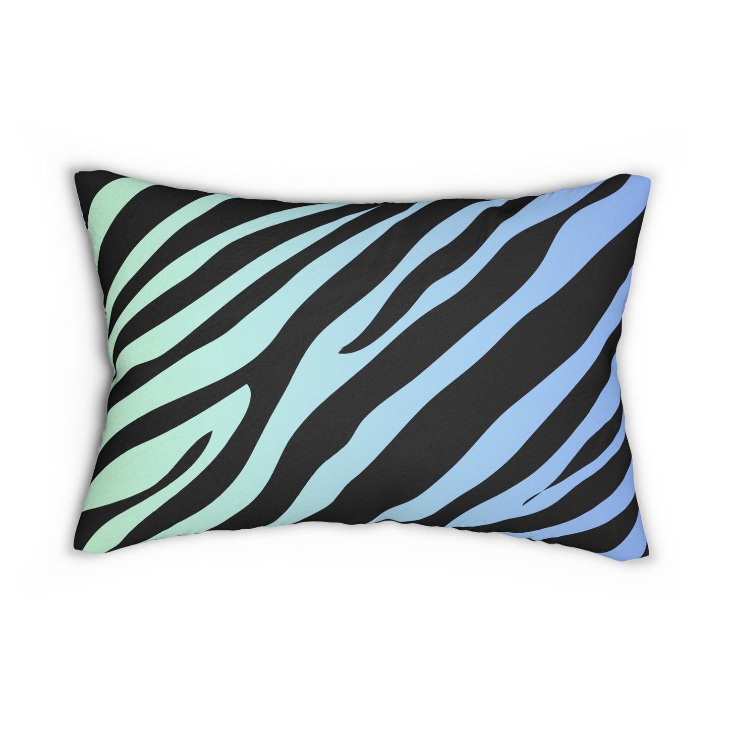 Zebra Print Blue-Green Ombre Accent Pillow