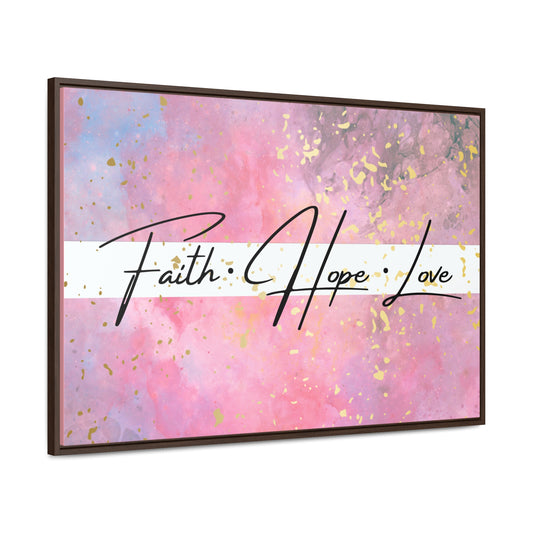 Arte de pared cristiano: fe, amor, esperanza (marco flotante)