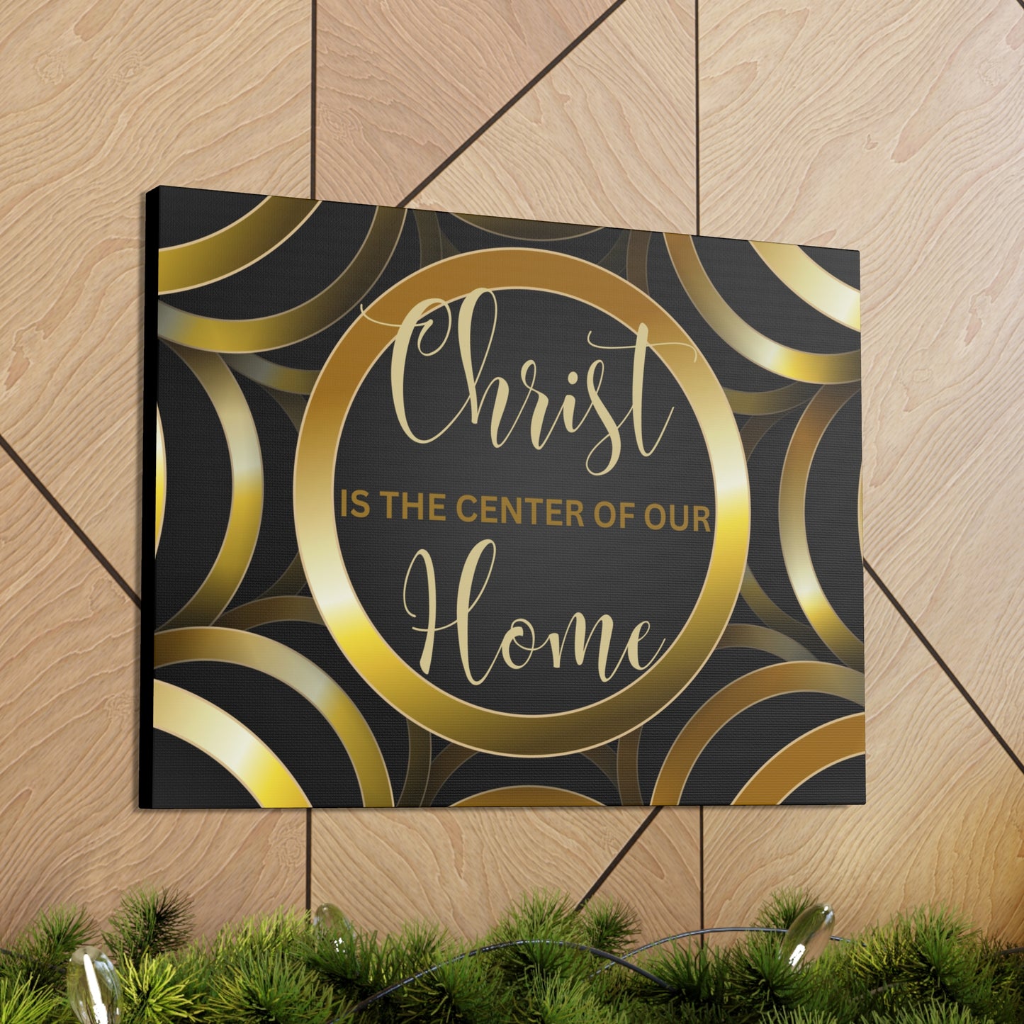 Christian Wall Art: Christ Is the Center of Our Home (Wood Frame Ready to Hang)