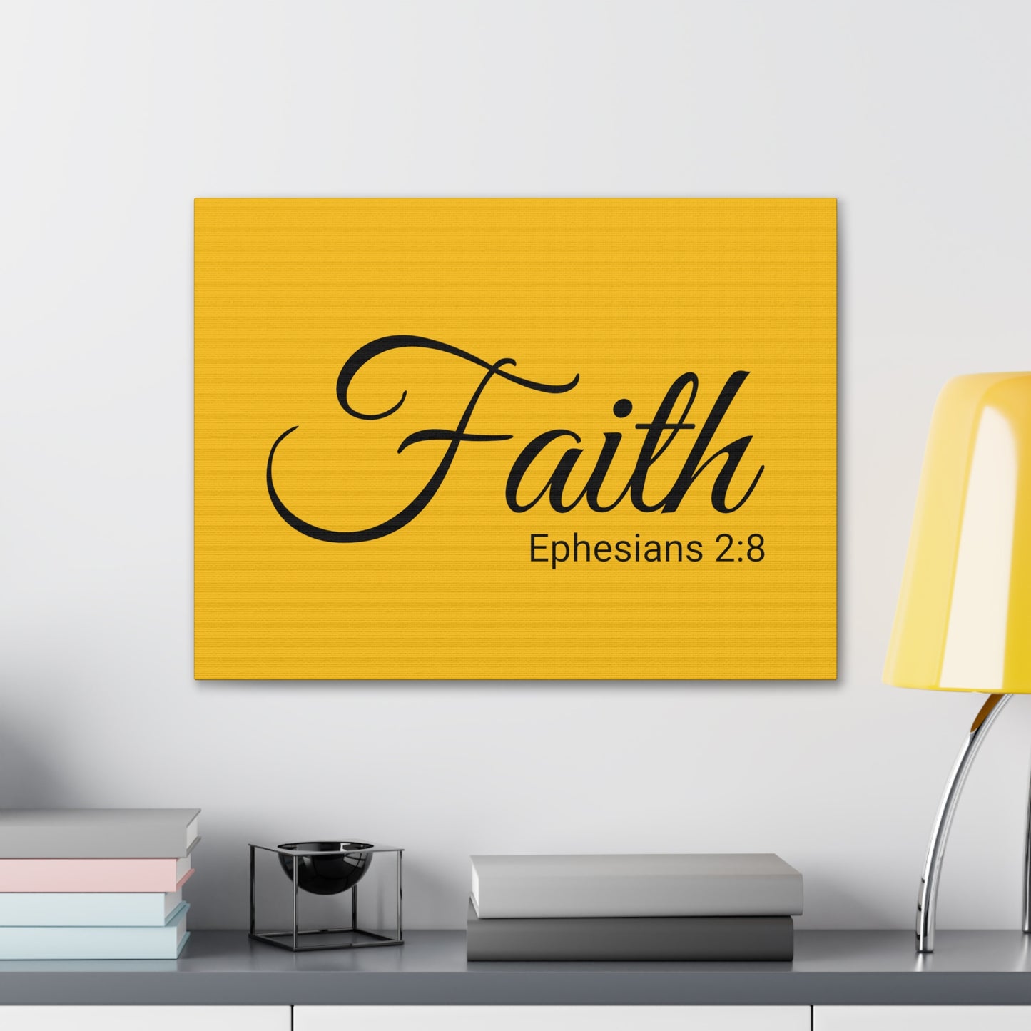 Christian Wall Art "Faith" Verse Ephesians 2:8 Ready to Hang Unframed