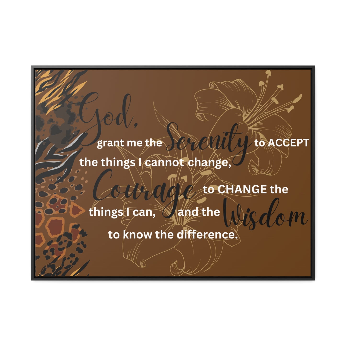 Christian Wall Art: Serenity Prayer (Floating Frame)