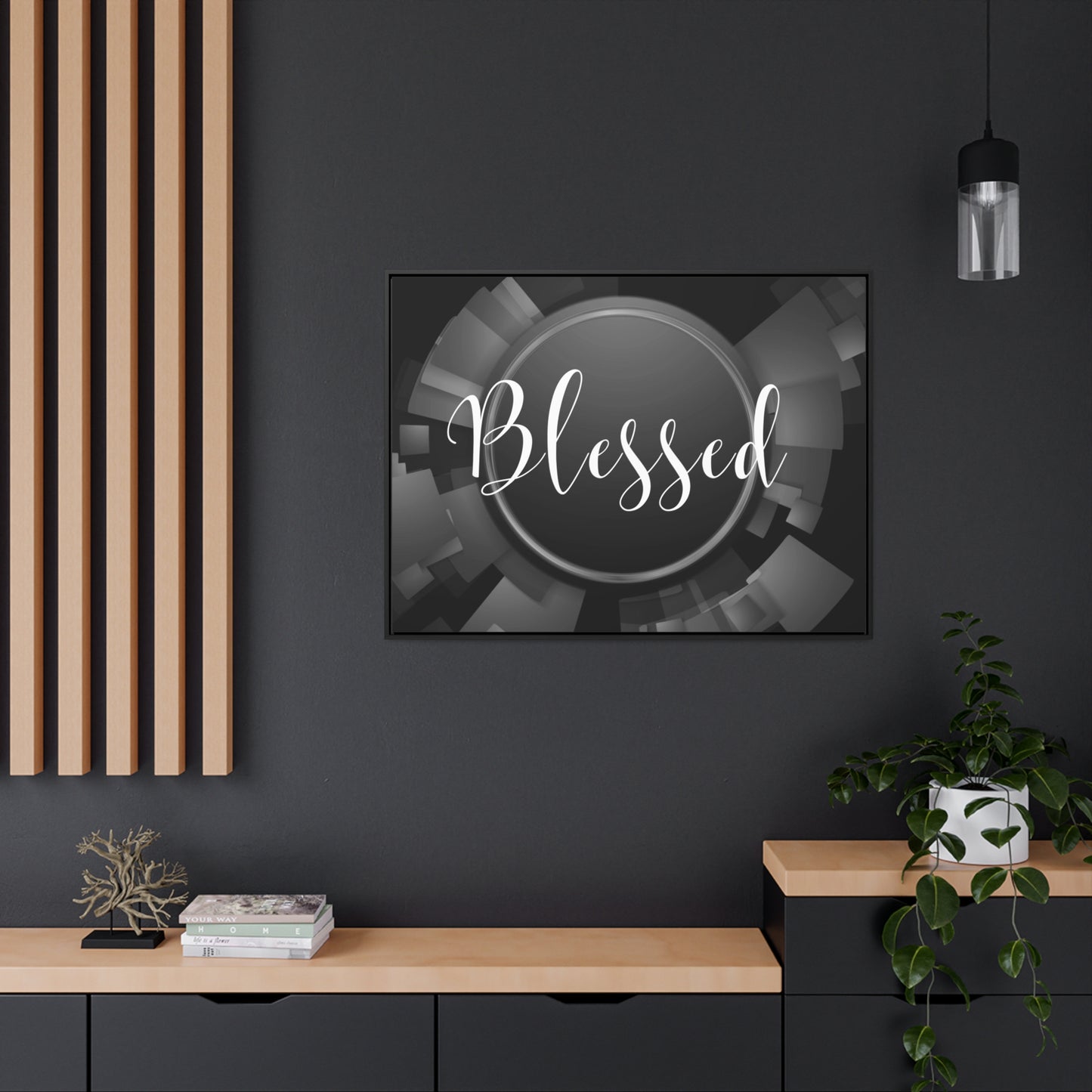 Christian Wall Art: Blessed (Floating Frame)