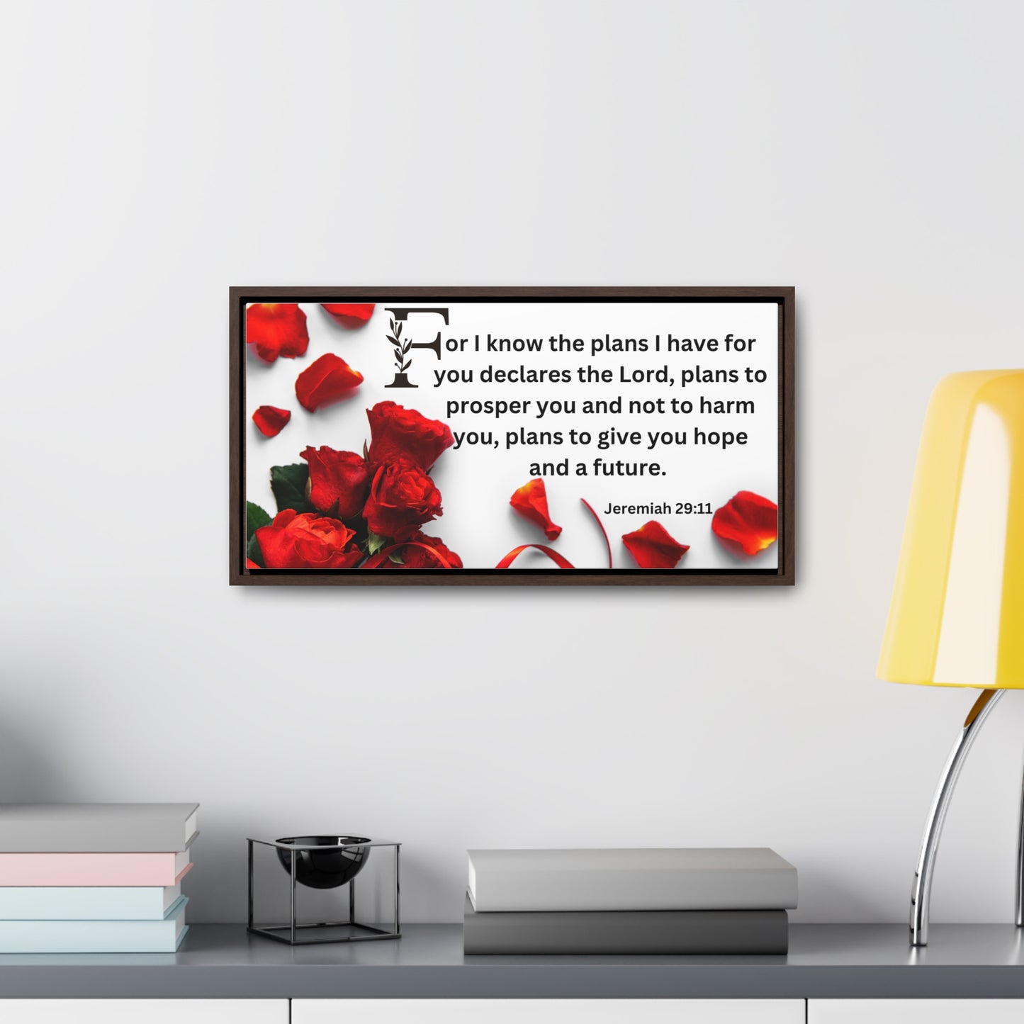 Christian Wall Art: Scripture Jeremiah 29:11 (Floating Frame)