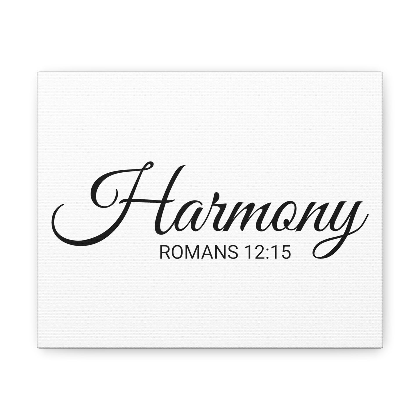 Christian Wall Art "Harmony" Verse Romans 12:15 Ready to Hang Unframed