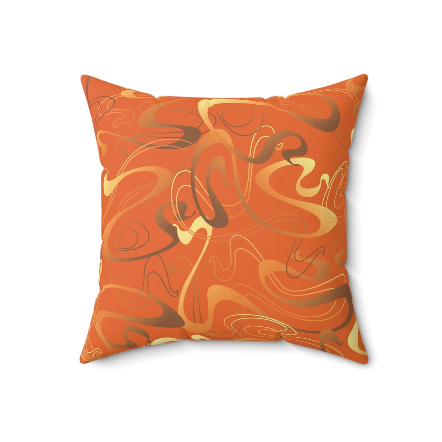 Burnt Orange Pattern Throw Pillow