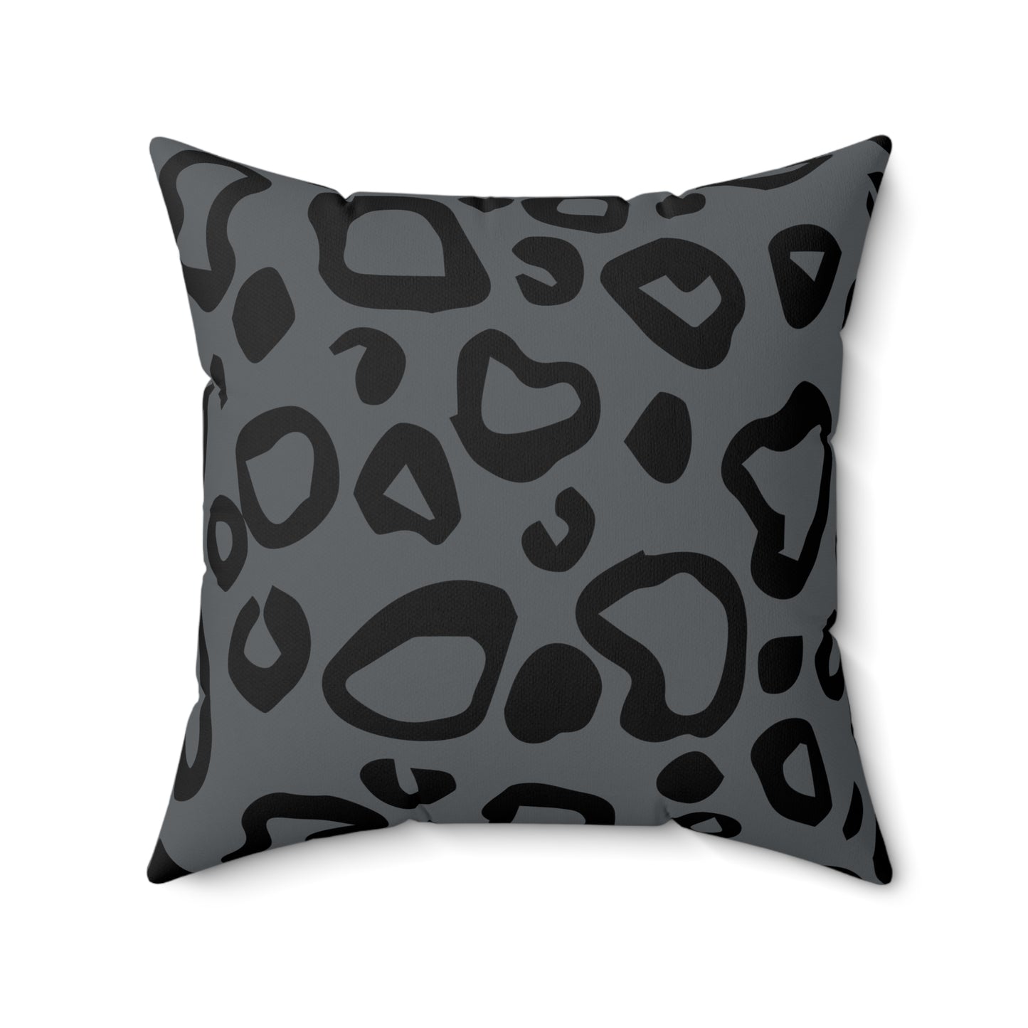 Leopard Print Gray Throw Pillow