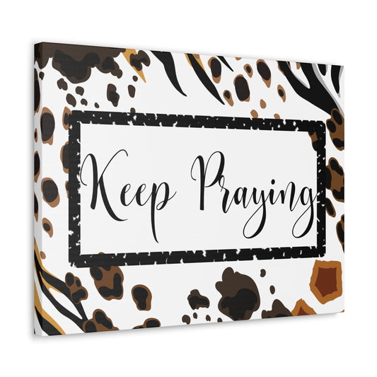 Christian Wall Art: Keep Praying (Wood Frame Ready to Hang)