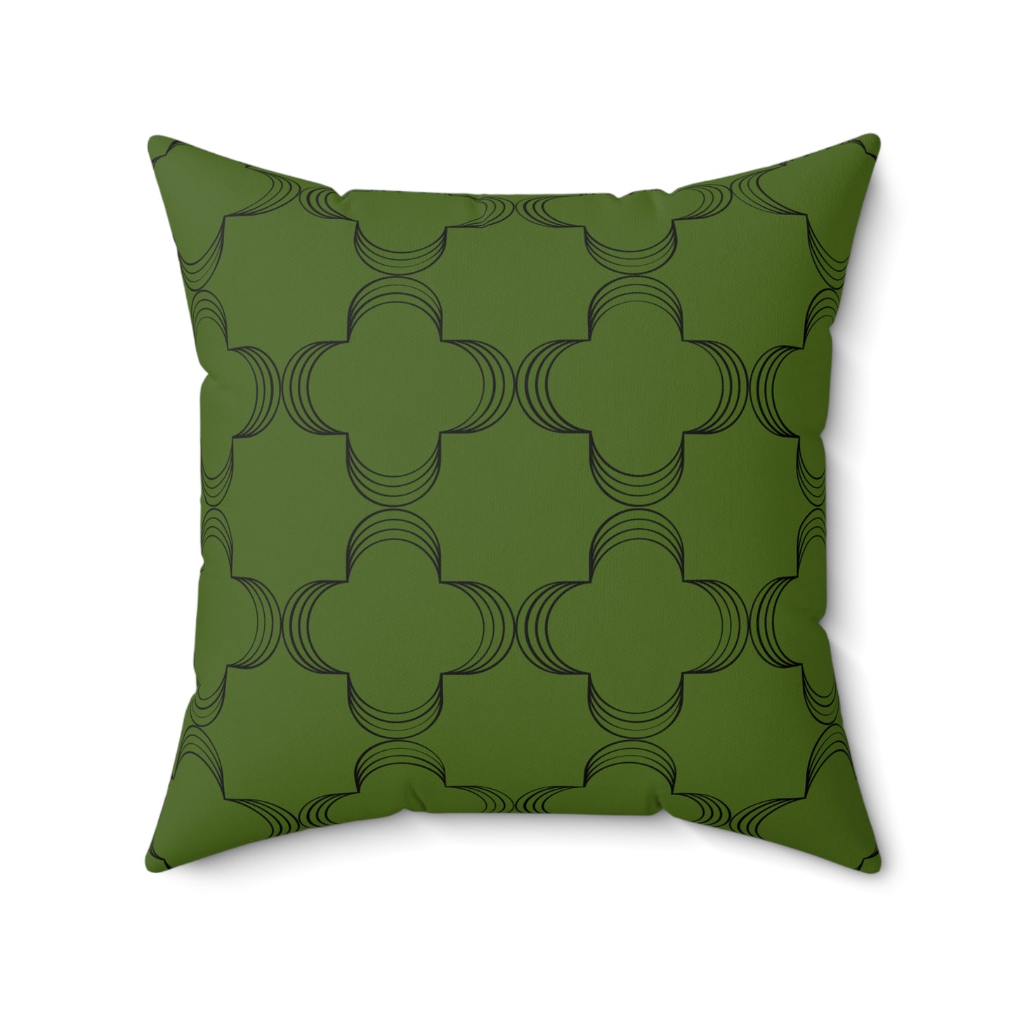 Geometric Olive (Matching The Gathering Place) Throw Pillow