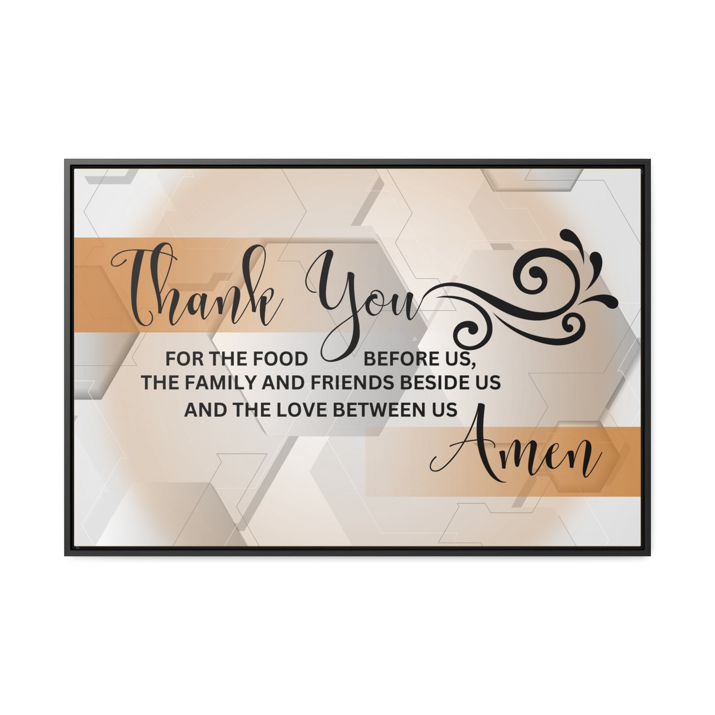 Christian Wall Art: Thank You....Amen (Floating Frame)