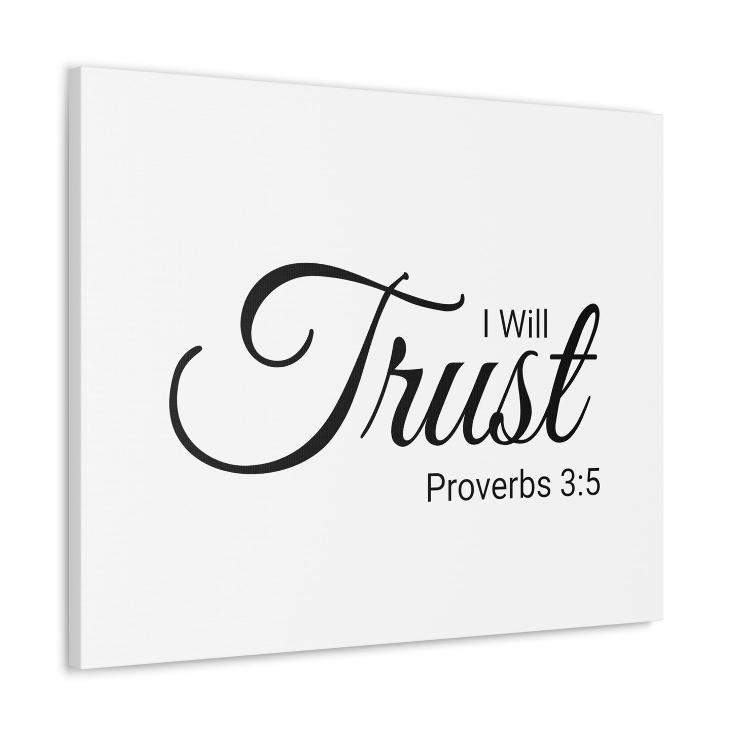 Christian Wall Art "I will Trust" Verse Proverbs 3:5 Ready to Hang Unframed