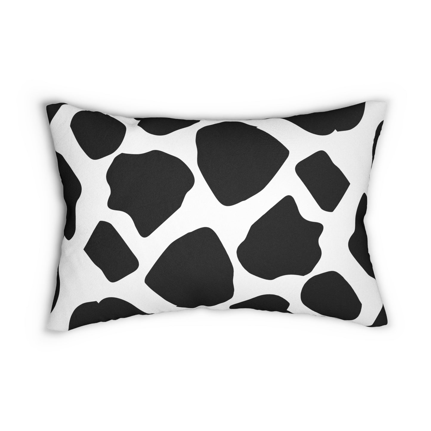 Cow Print White Accent Pillow