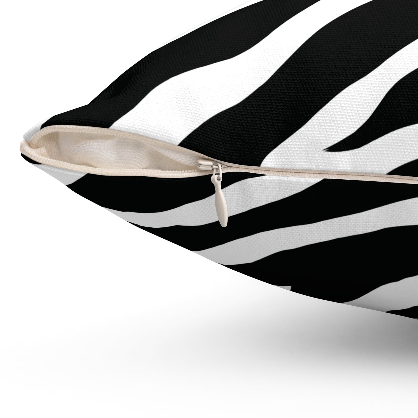 Zebra Print White Throw Pillow