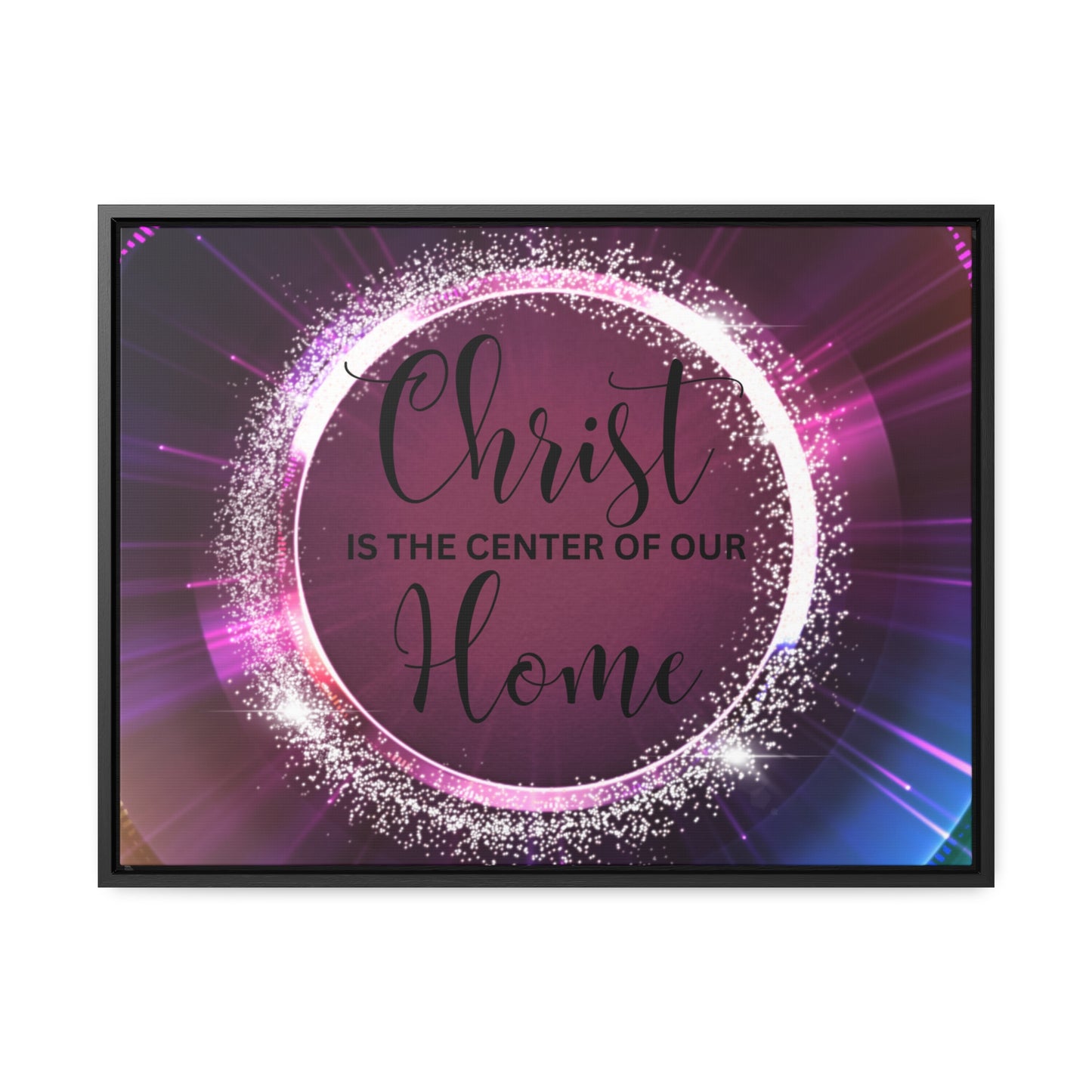 Christian Wall Art: Christ Is the Center of Our Home (Floating Frame)