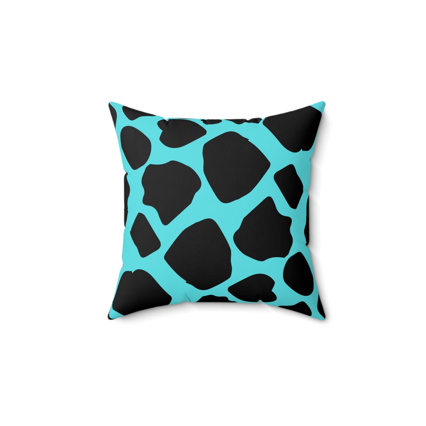 Cow Print (Dual) Turquoise Throw Pillow