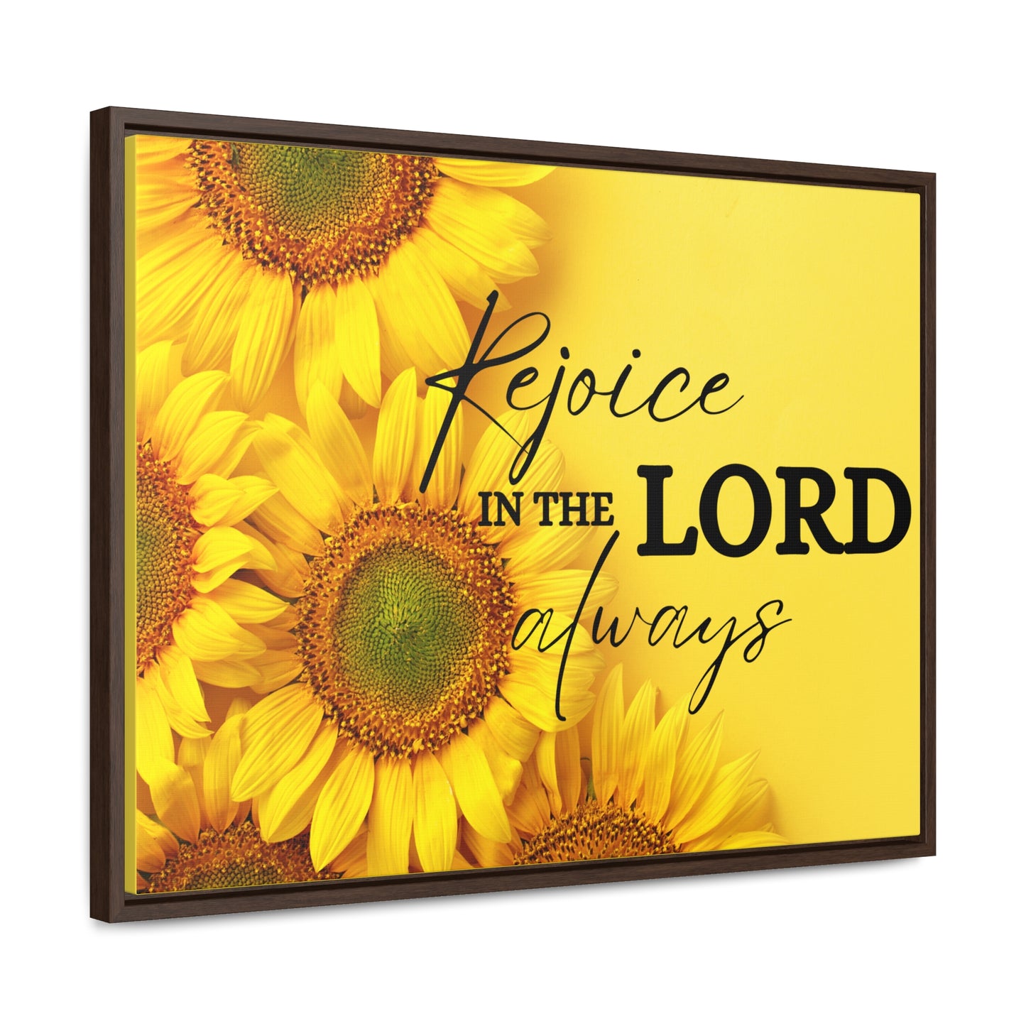 Christian Wall Art: Rejoice in the Lord (Floating Frame)