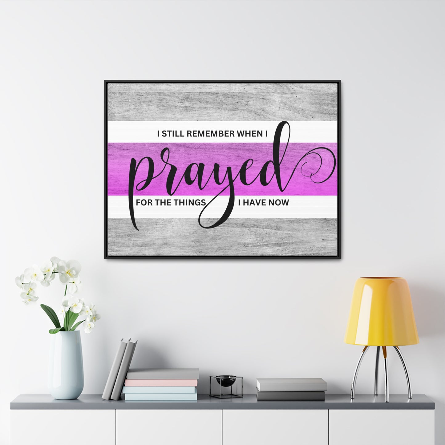 Christian Wall Art: Prayed For (Floating Frame)