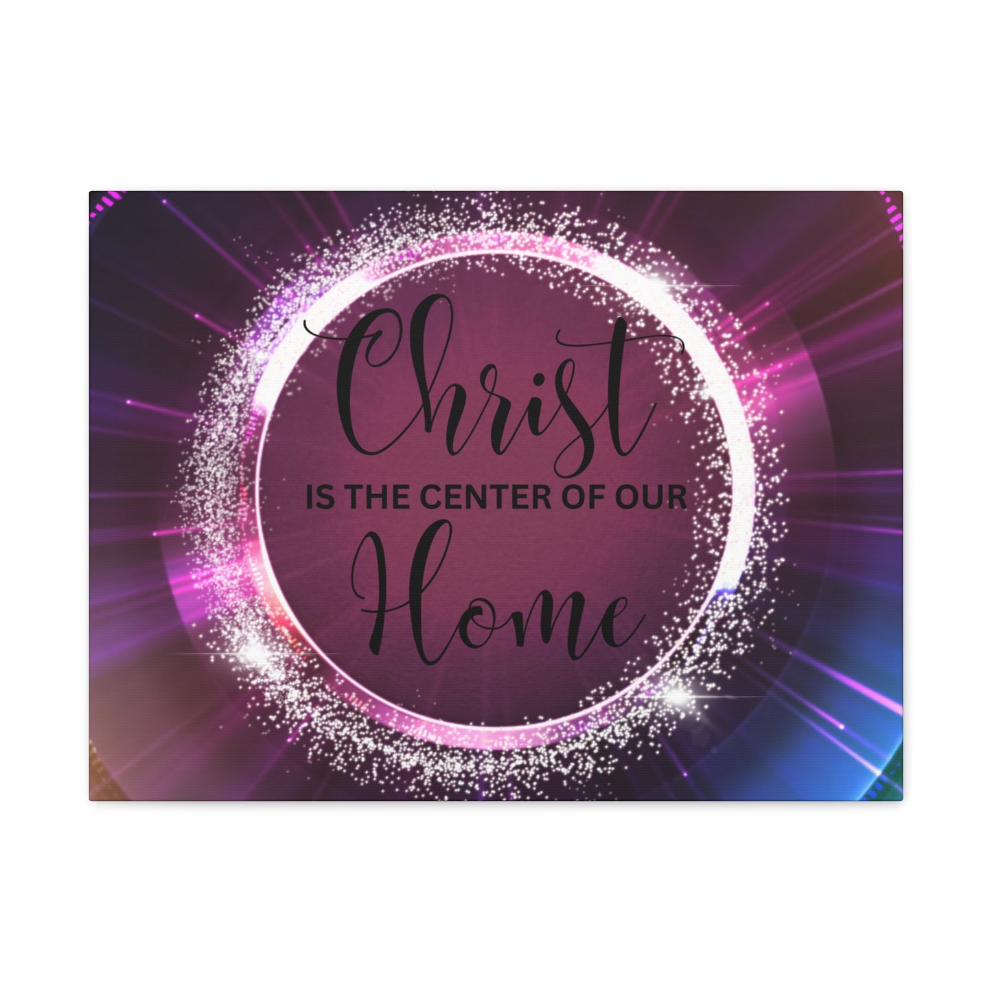 Christian Wall Art: Christ Is the Center of Our Home (Wood Frame Ready To Hang)