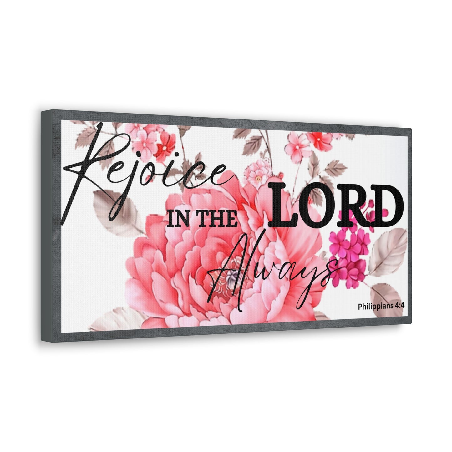 Christian Wall Art: Rejoice In The Lord (Wood Frame Ready to Hang)