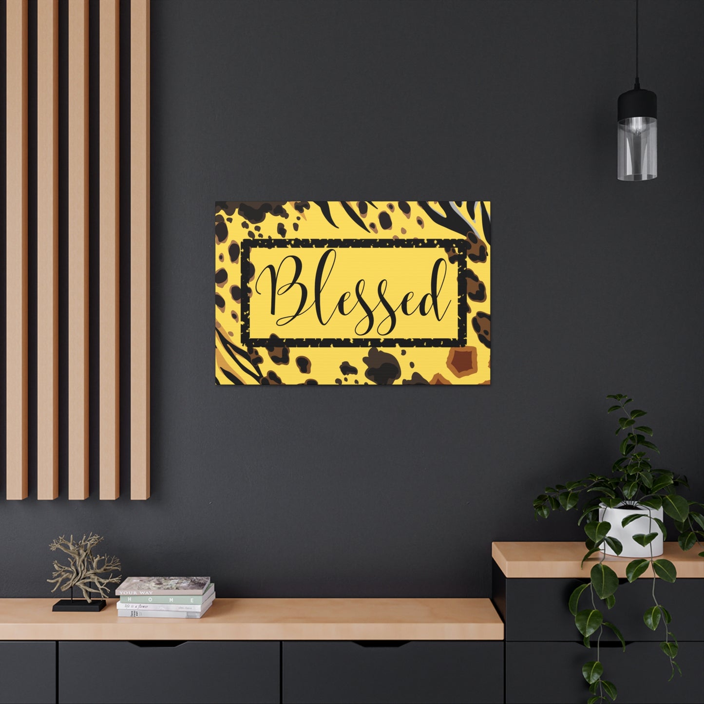 Christian Wall Art: Blessed (Wood Frame Ready to Hang)