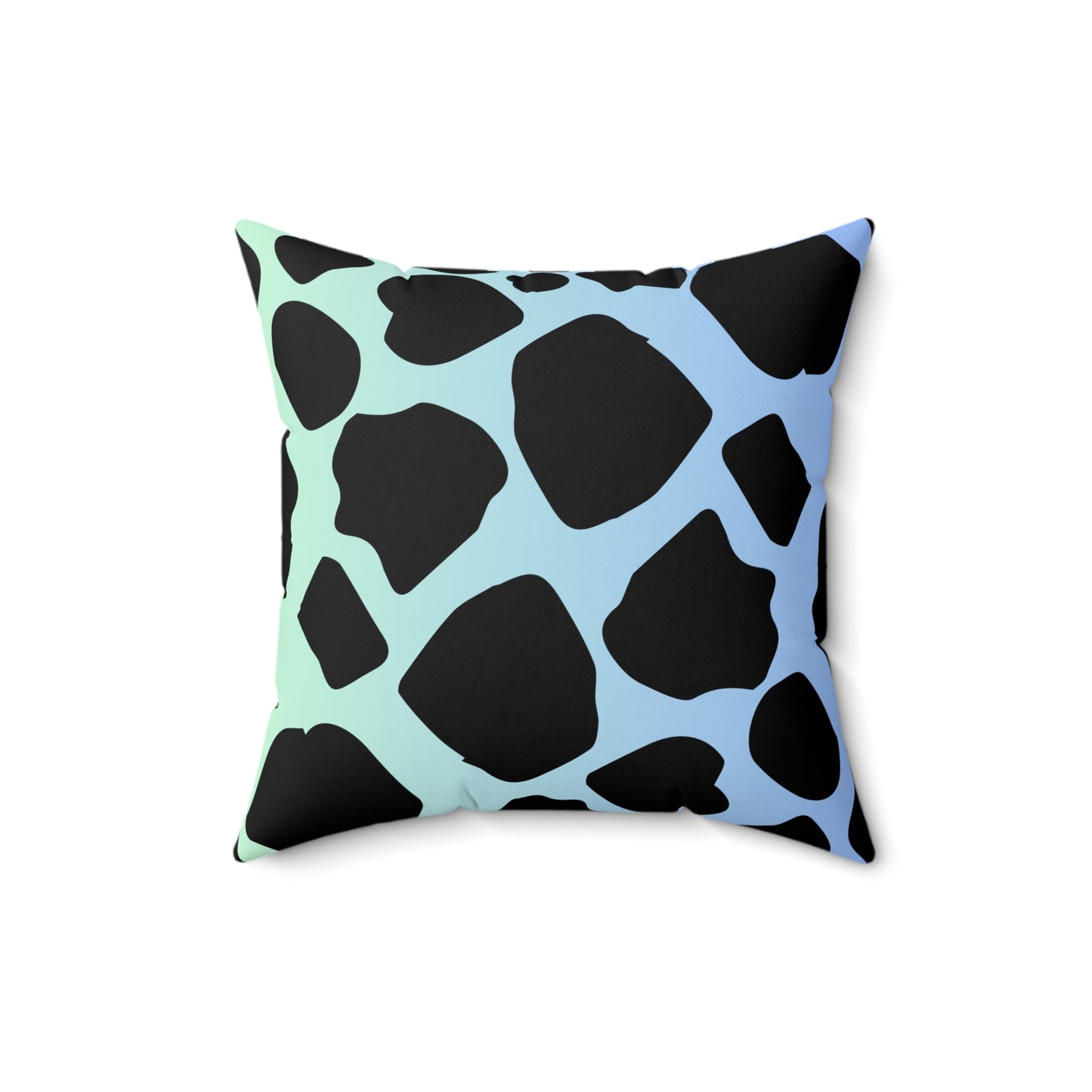 Cow Print (Dual) Blue-Green Ombre Throw Pillow