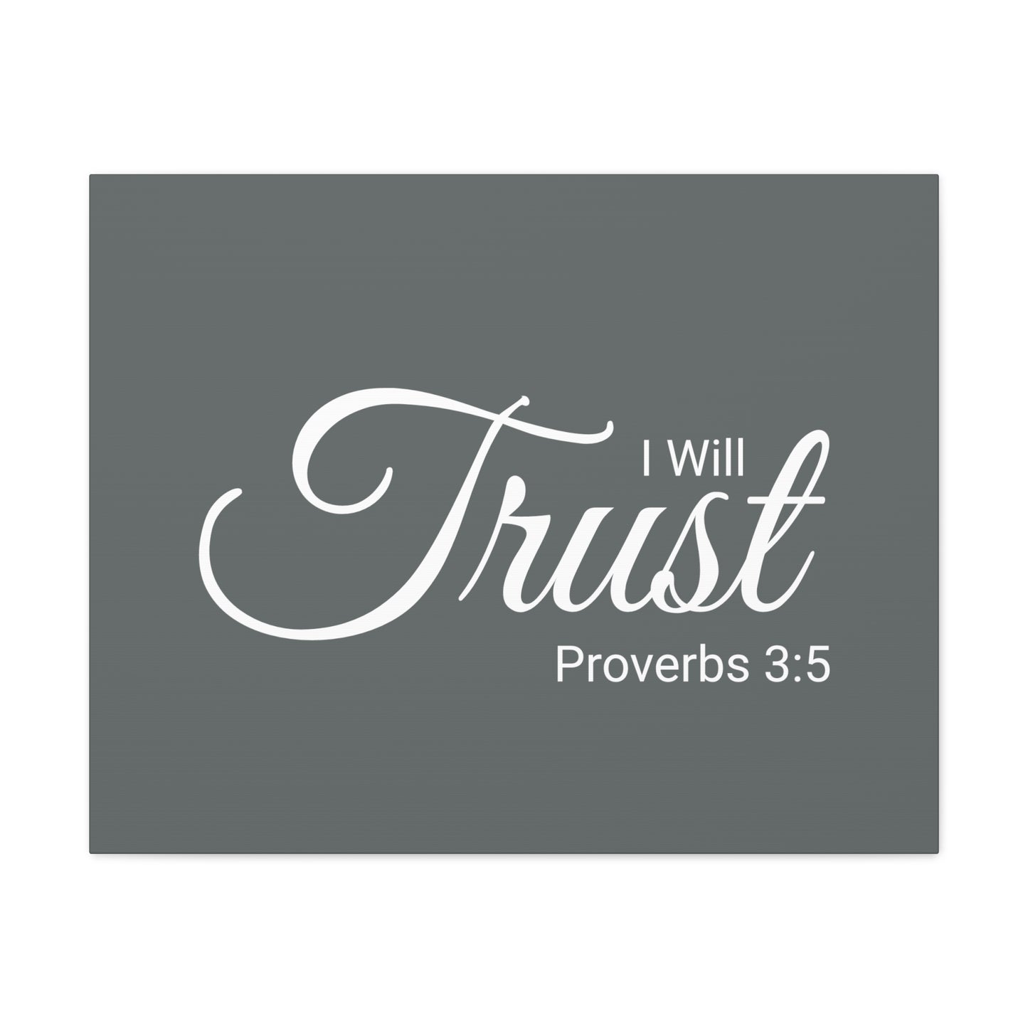 Christian Wall Art "I will Trust" Verse Proverbs 3:5 Ready to Hang Unframed