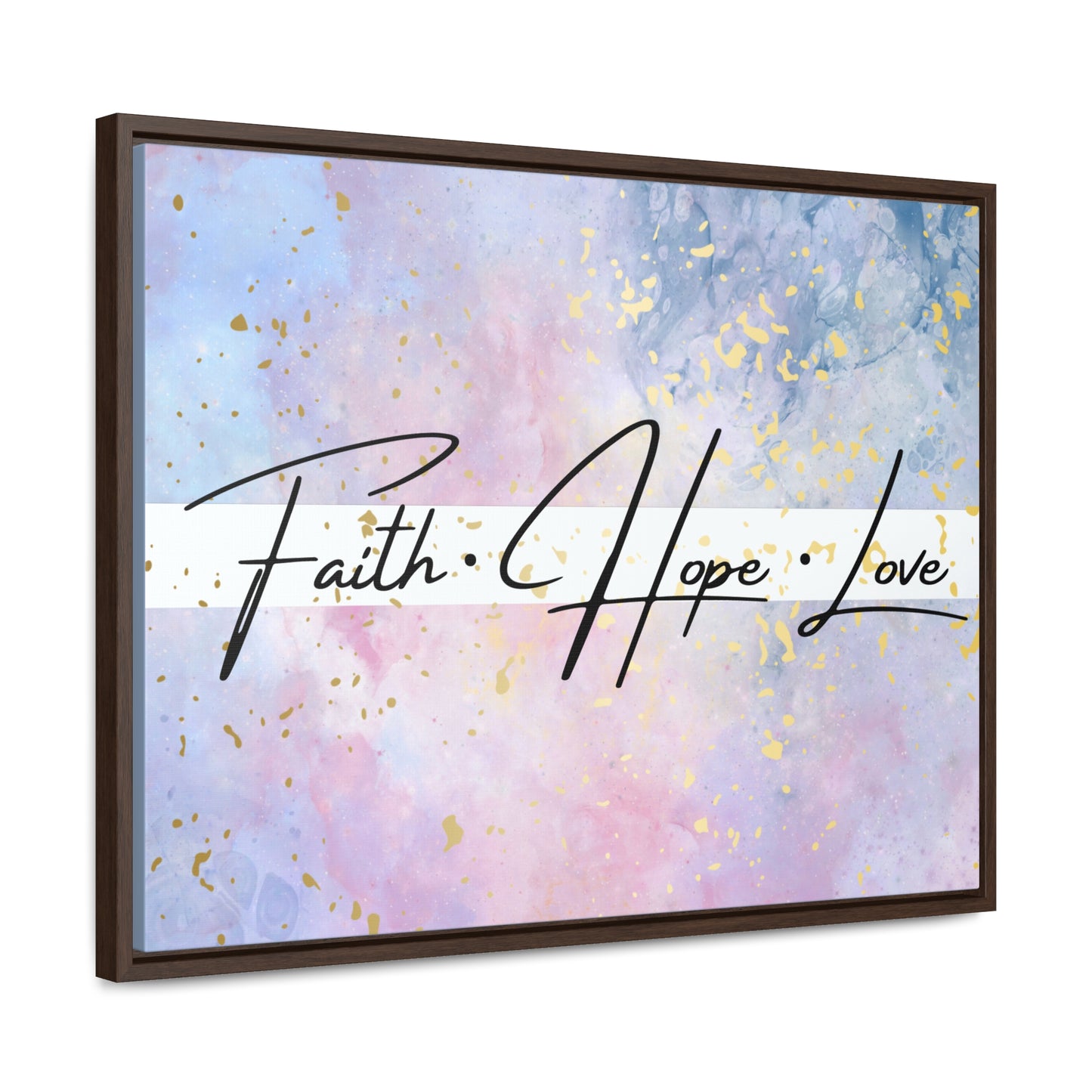 Christian Wall Art: Faith Love Hope (Floating Frame)