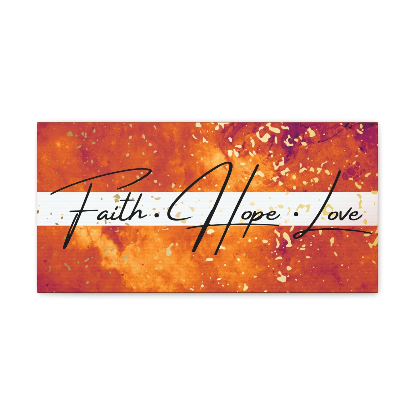 Christian Wall Art: Faith Love Hope (Wood Frame Ready to Hang)