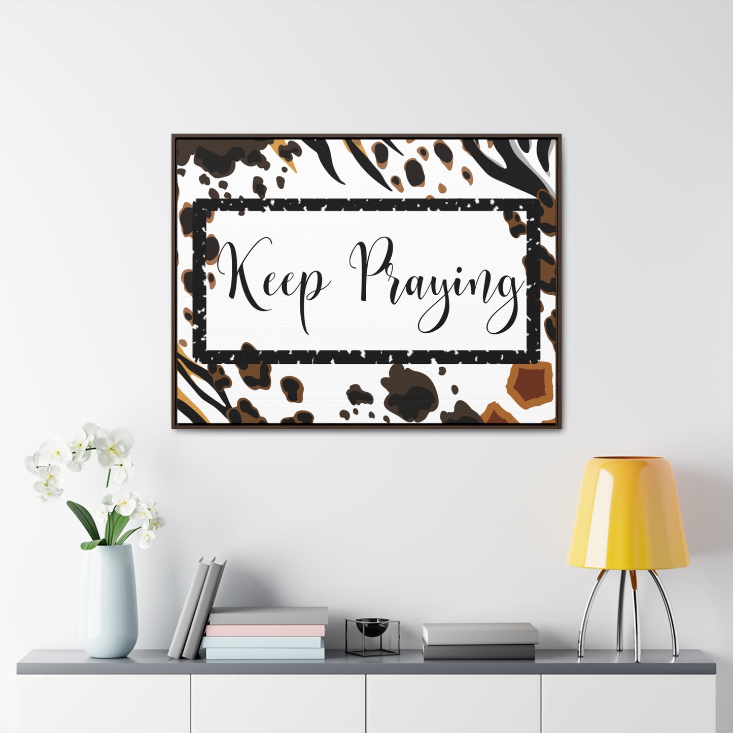 Christian Wall Art: Keep Praying (Floating Frame)