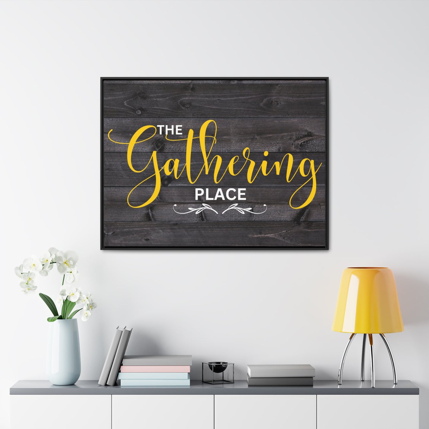 Christian Wall Art: The Gathering Place (Floating Frame)