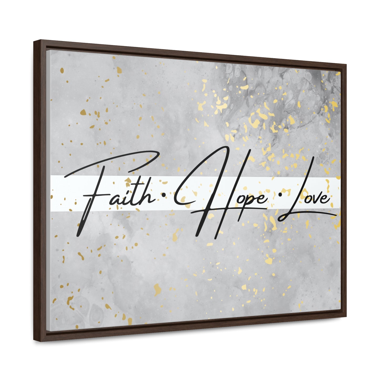 Christian Wall Art: Faith Love Hope (Floating Frame)