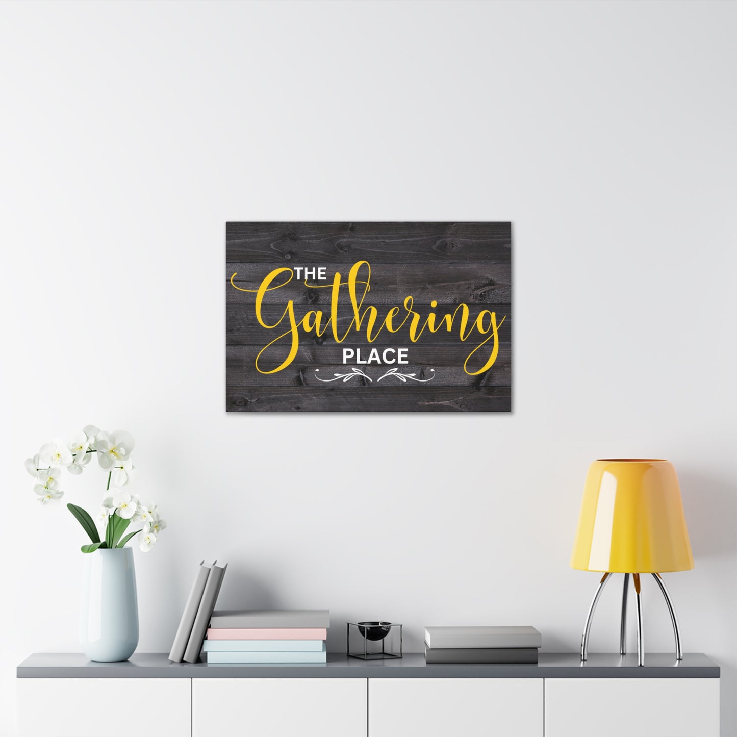 Christian Wall Art: The Gathering Place (Wood Frame Ready to Hang)