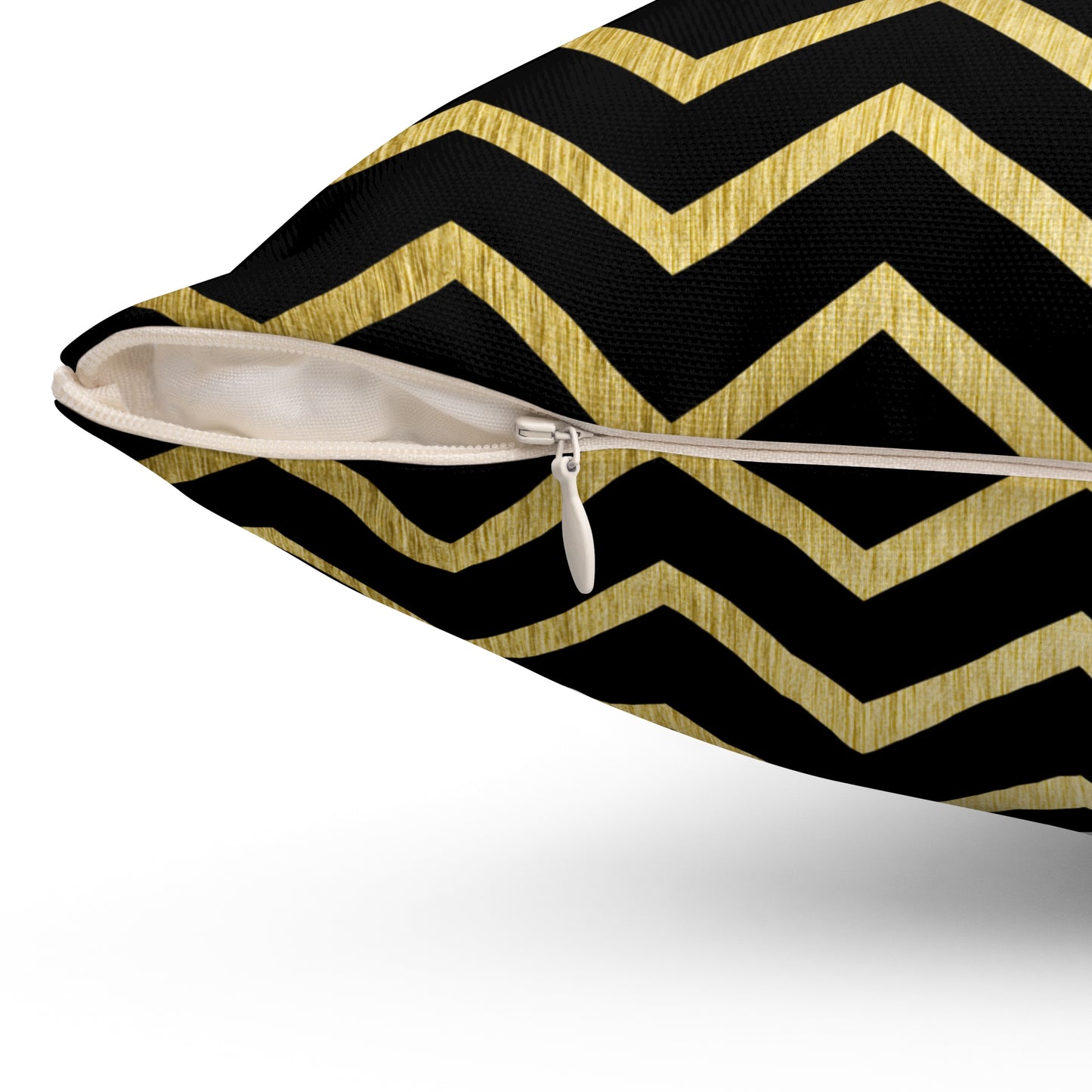 Chevron Black and Gold Throw Pillow