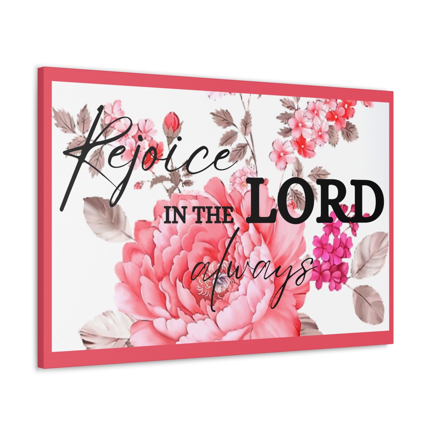 Christian Wall Art: Rejoice in the Lord (Wood Frame Ready to Hang)