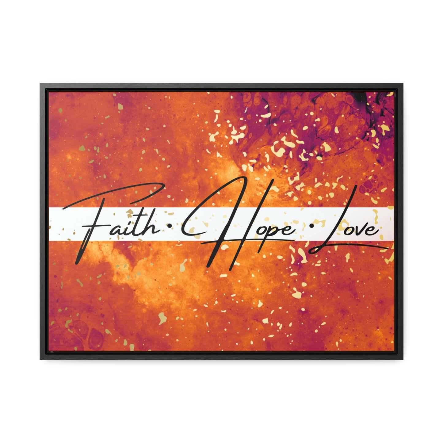 Christian Wall Art: Faith Love Hope (Floating Frame)