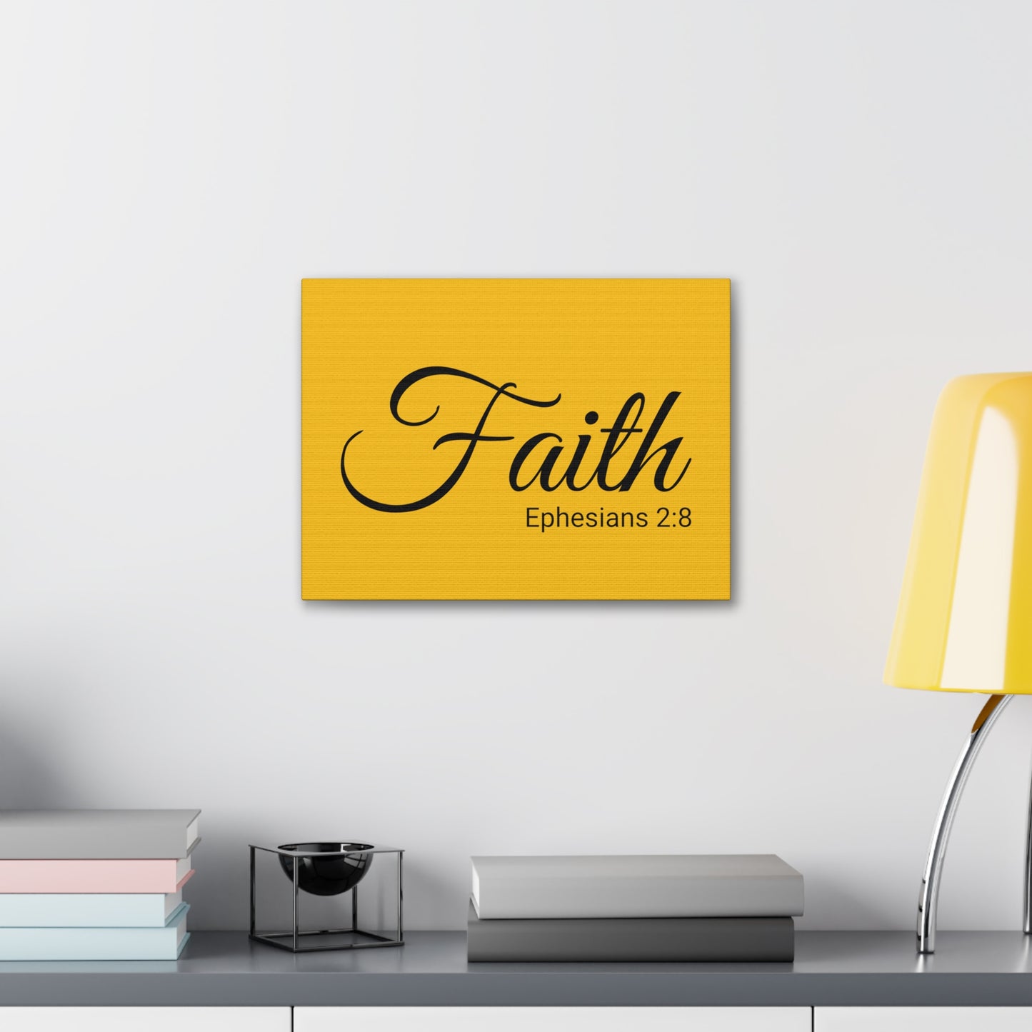 Christian Wall Art "Faith" Verse Ephesians 2:8 Ready to Hang Unframed