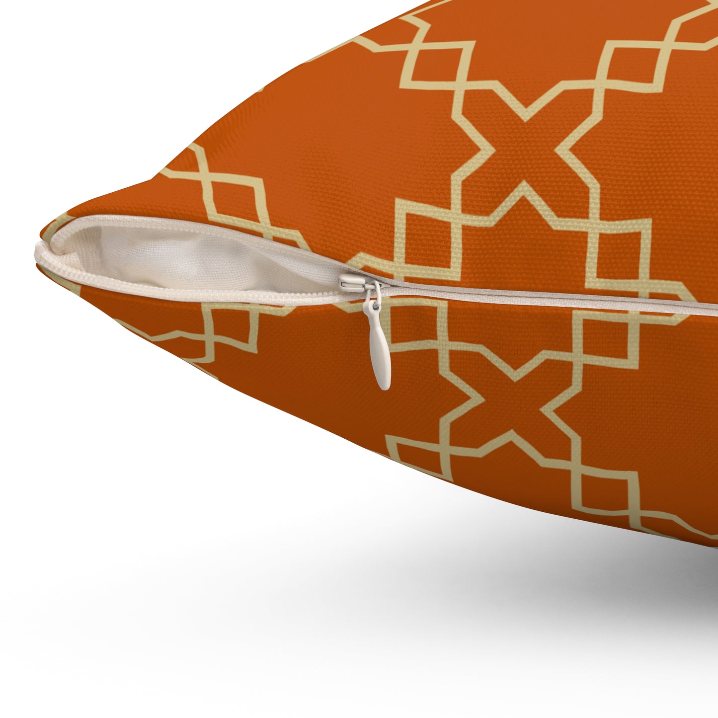 Burnt Orange Geometric Throw Pillow