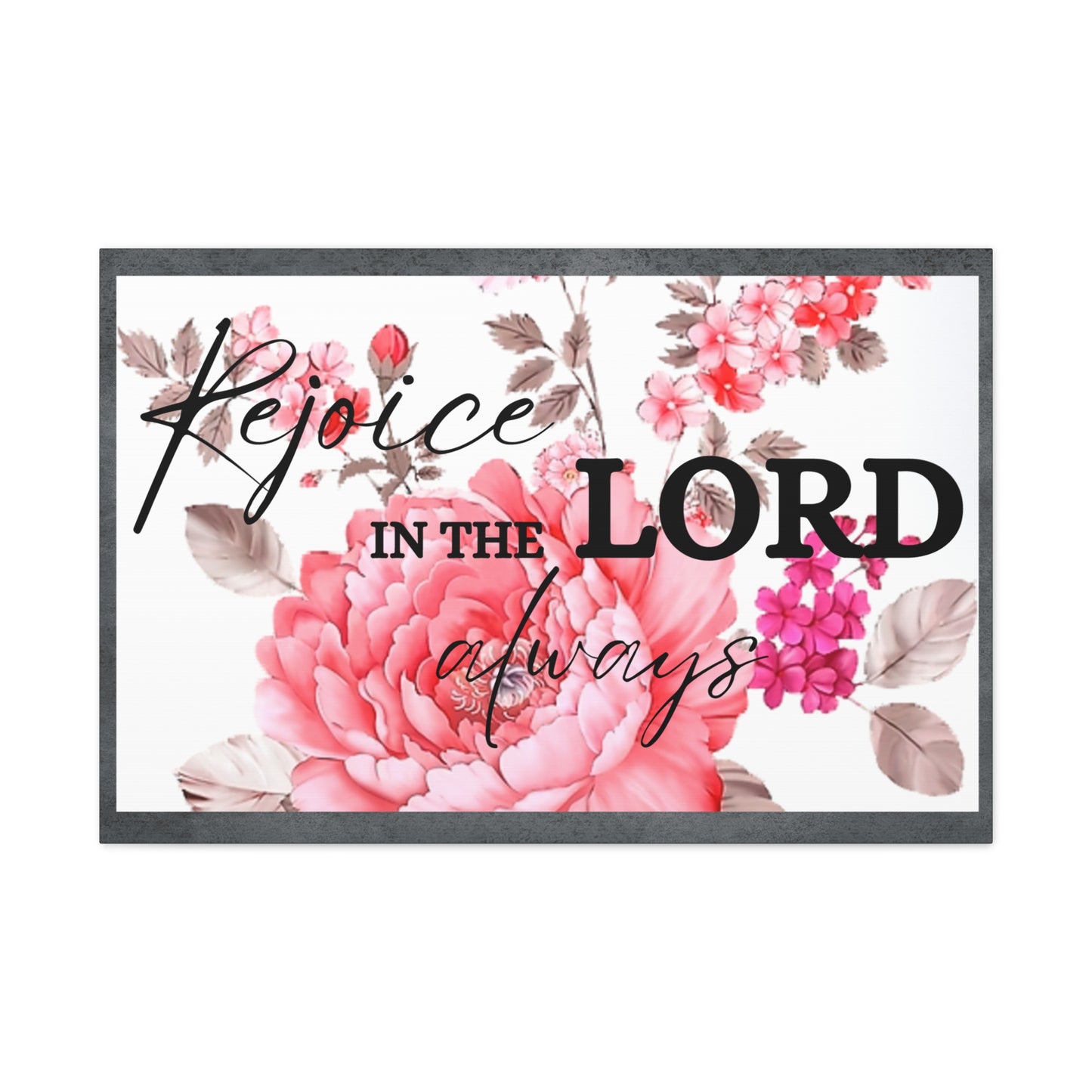 Christian Wall Art: Rejoice In The Lord (Wood Frame Ready to Hang)