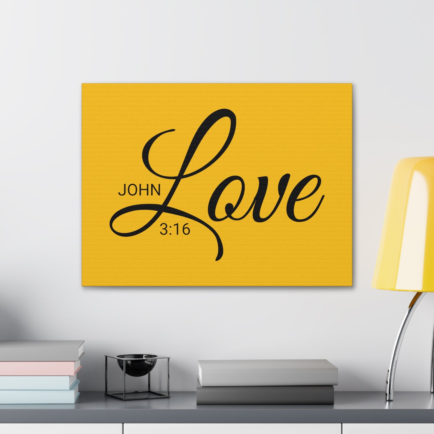 Christian Wall Art "Love" Verse John 3:16 Ready to Hang Unframed