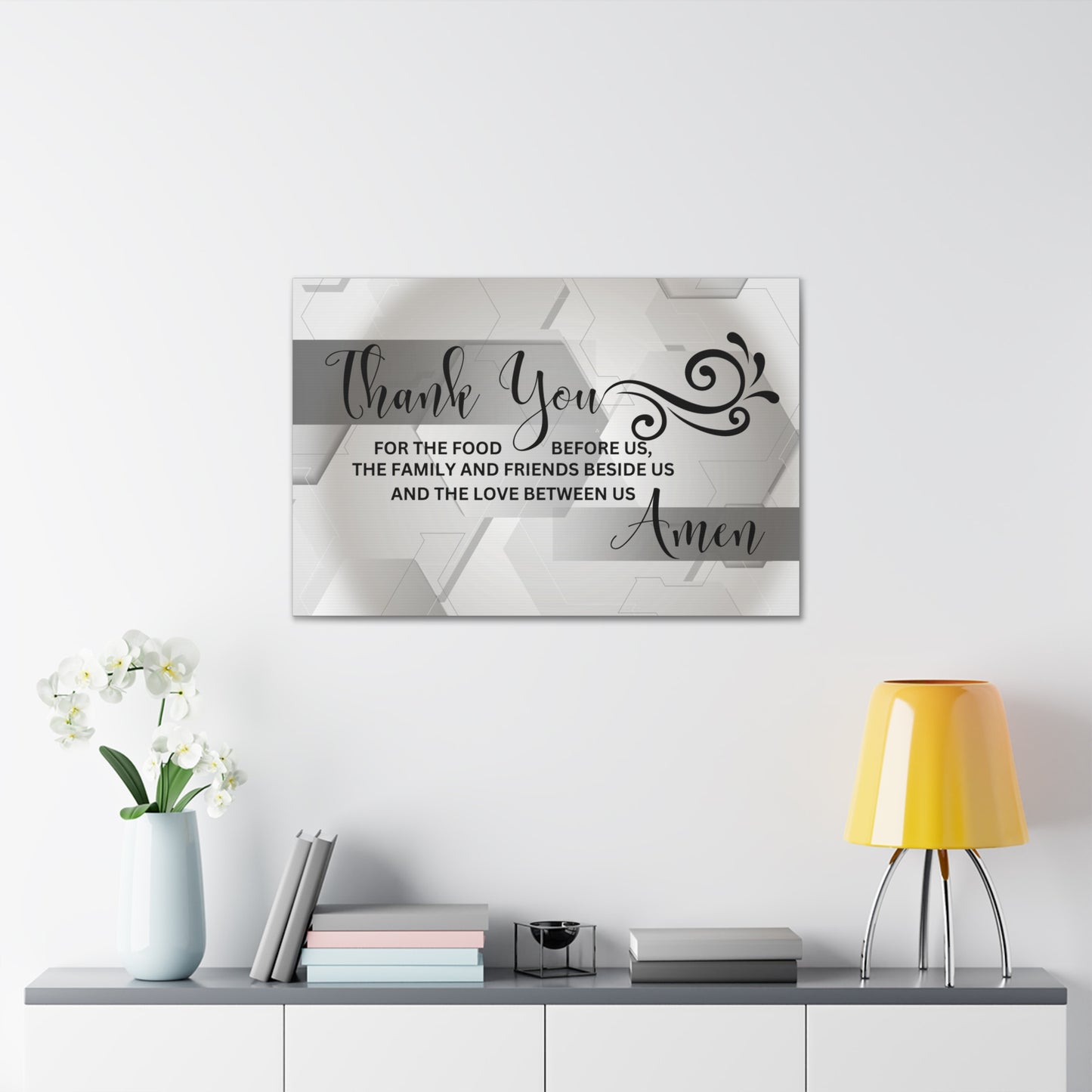 Christian Wall Art: Thank You....Amen (Wood Frame Ready to Hang)