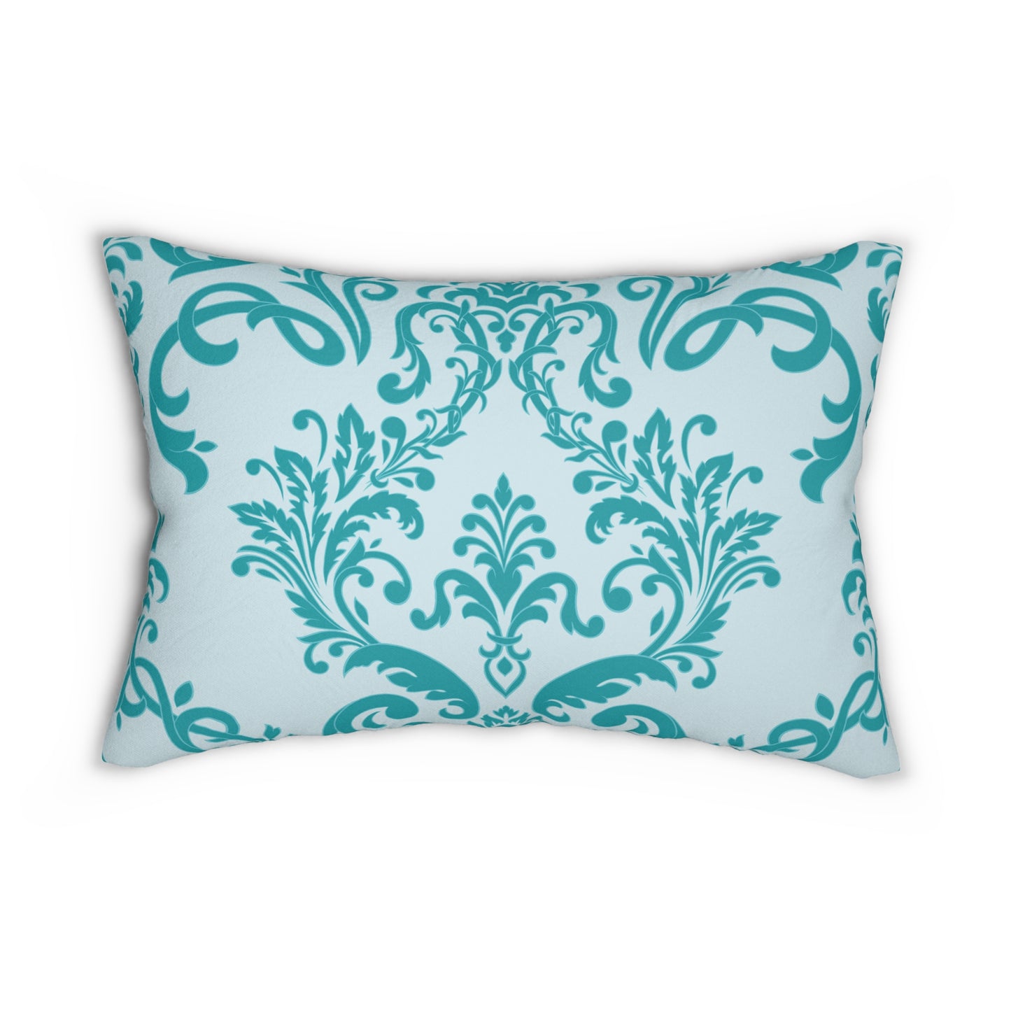 Paisley Turquoise and White Accent Pillow