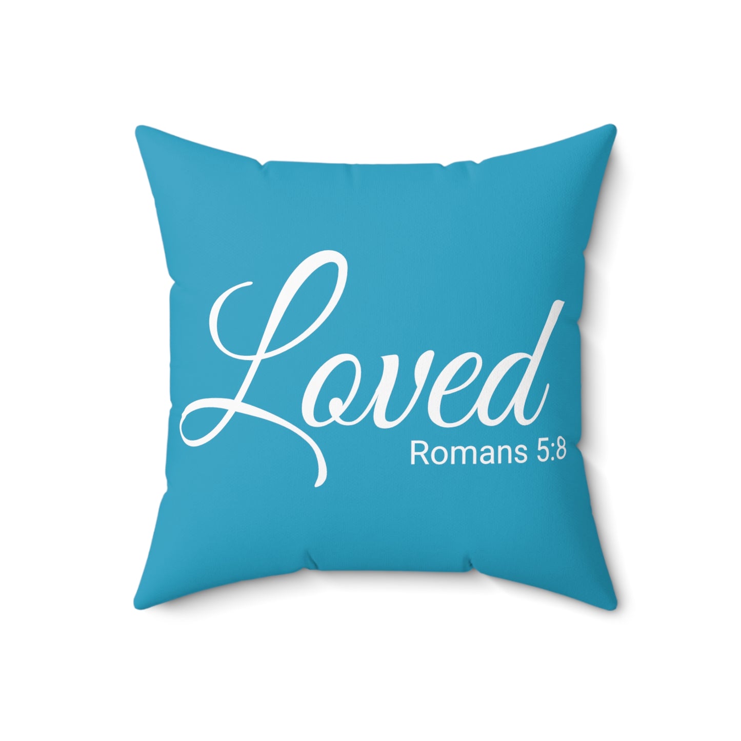 Scripture Loved Romans 5:8 Bible Verse Pillow