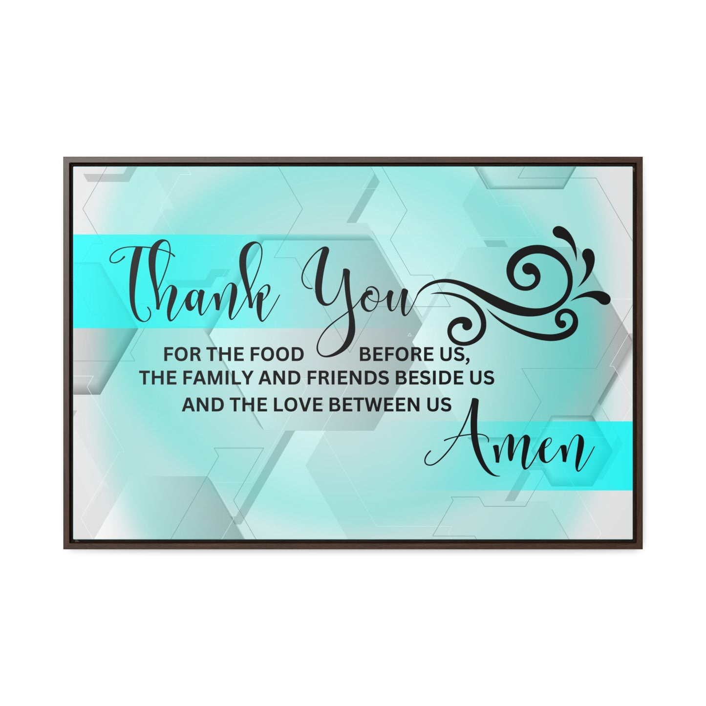 Christian Wall Art: Thank You....Amen (Floating Frame)