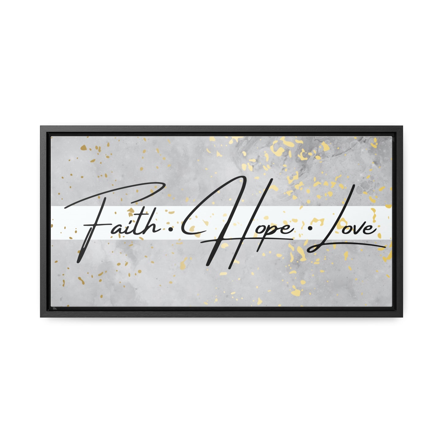 Christian Wall Art: Faith Love Hope (Floating Frame)