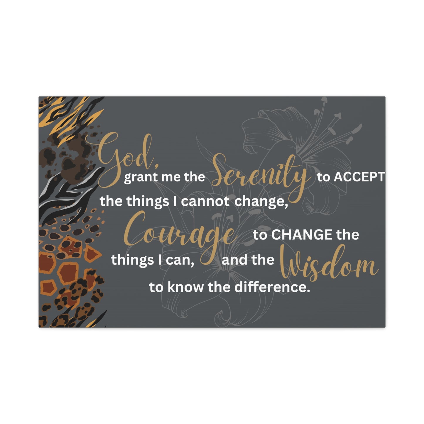 Christian Wall Art: Serenity Prayer (Wood Frame Ready to Hang)