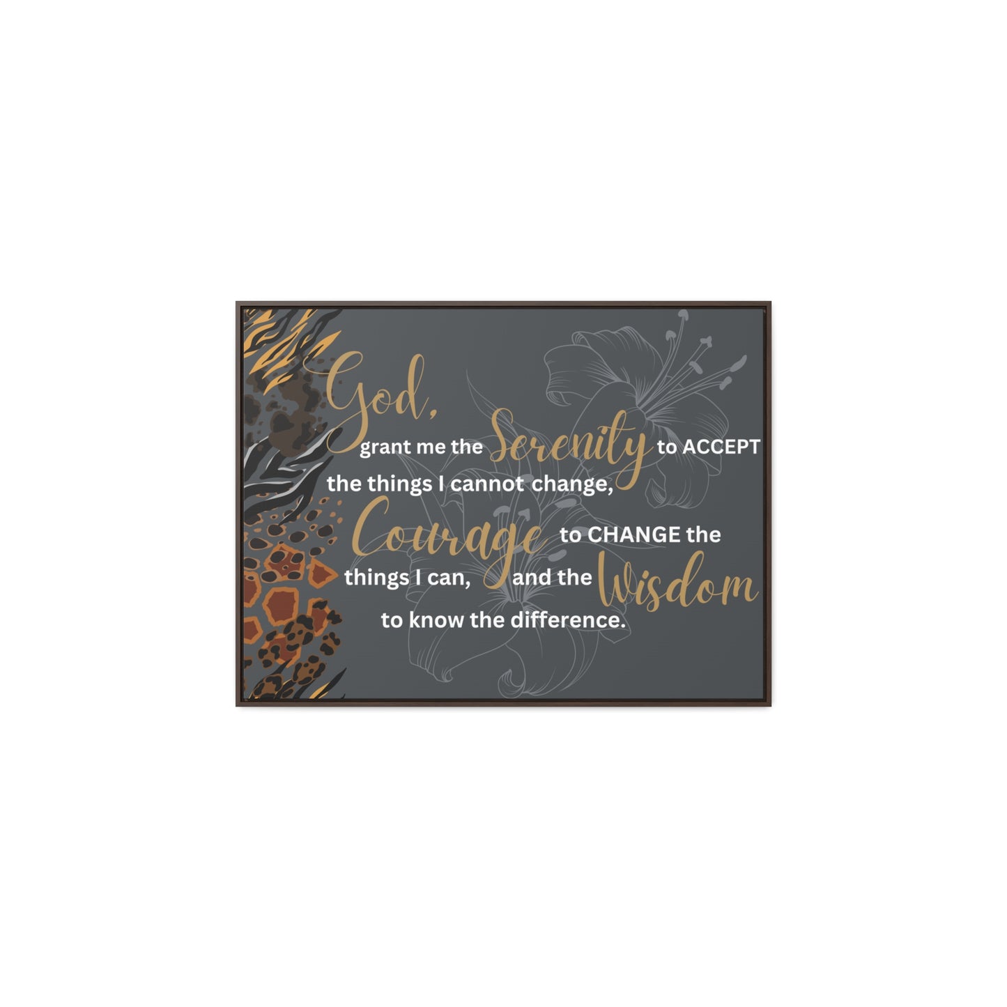 Christian Wall Art: Serenity Prayer (Floating Frame)