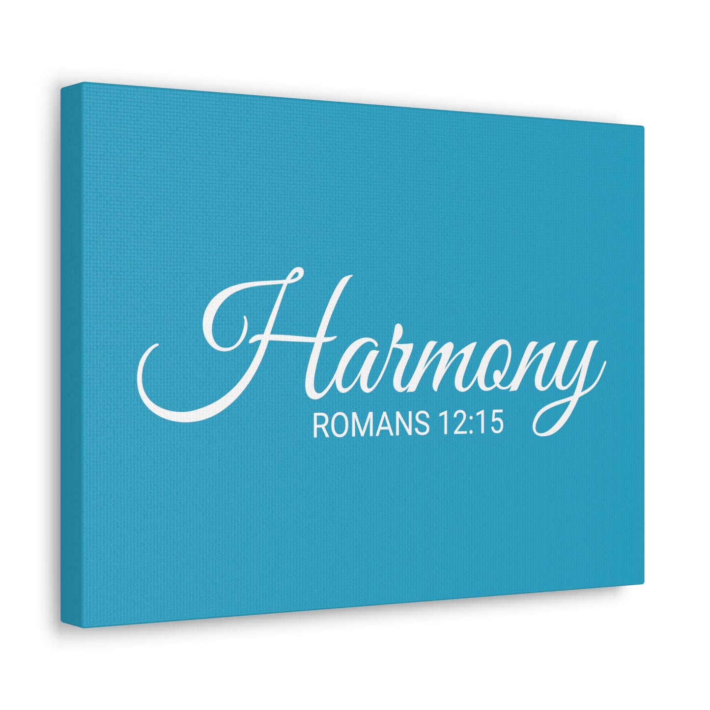 Christian Wall Art "Harmony" Verse Romans 12:15 Ready to Hang Unframed