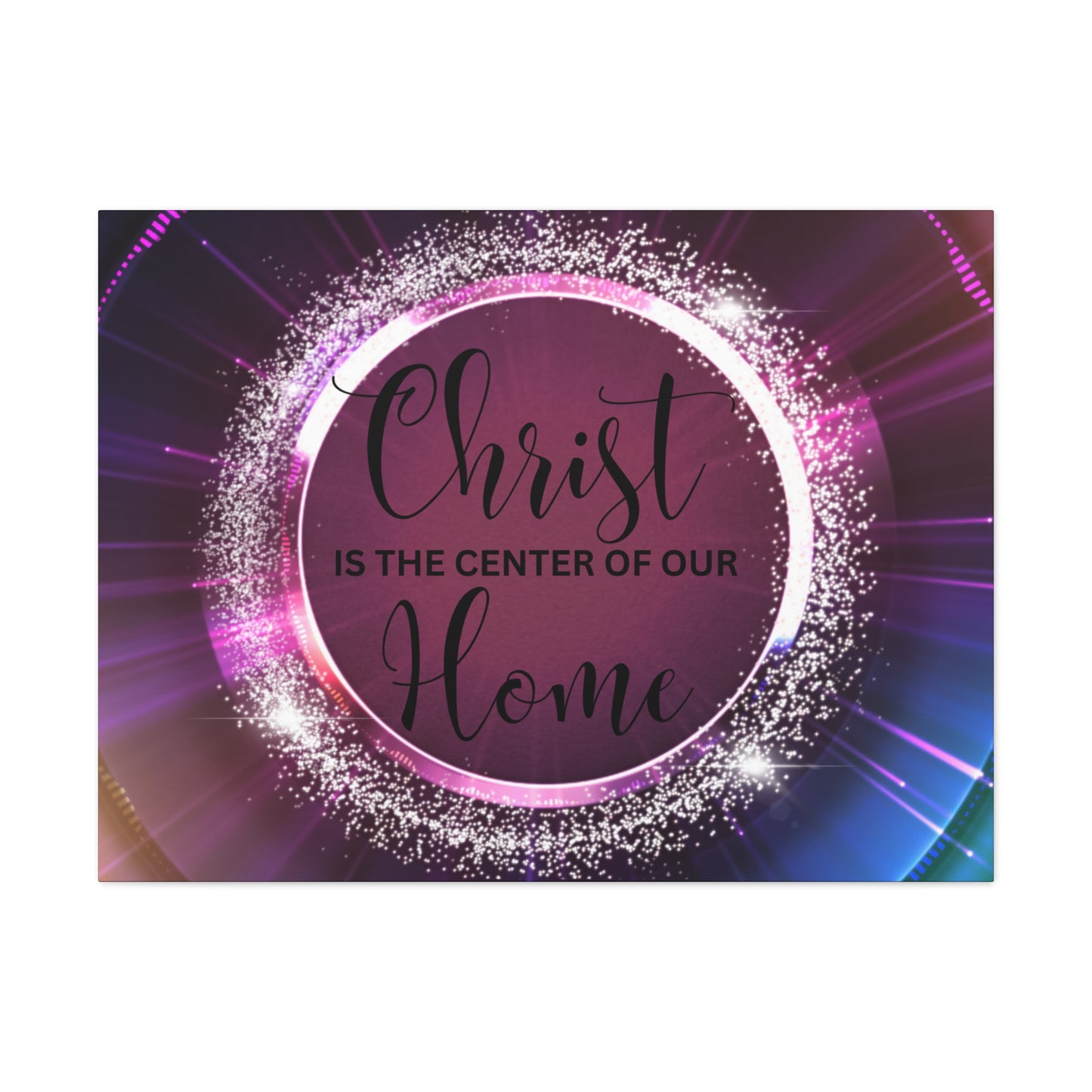 Christian Wall Art: Christ Is the Center of Our Home (Wood Frame Ready To Hang)