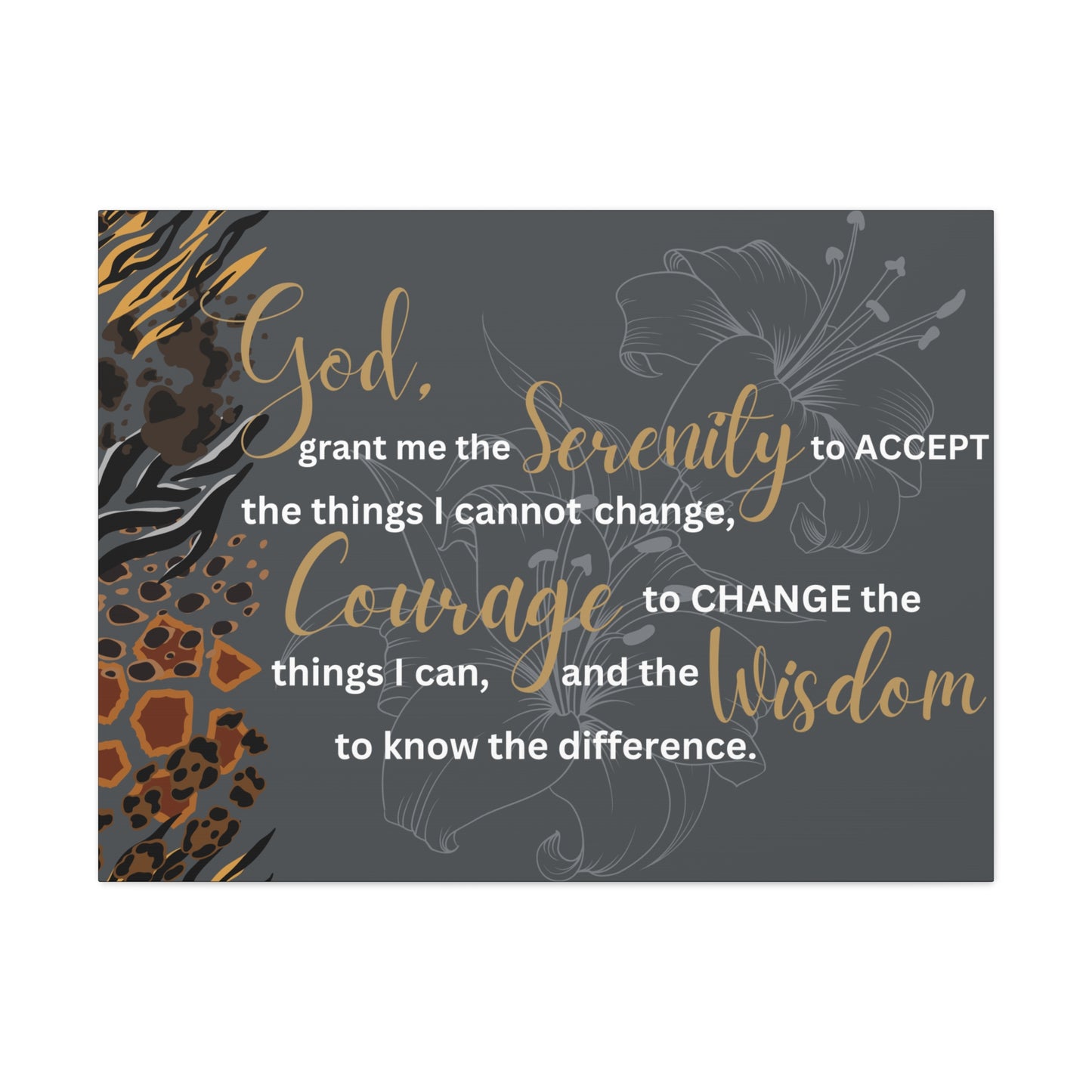 Christian Wall Art: Serenity Prayer (Wood Frame Ready to Hang)